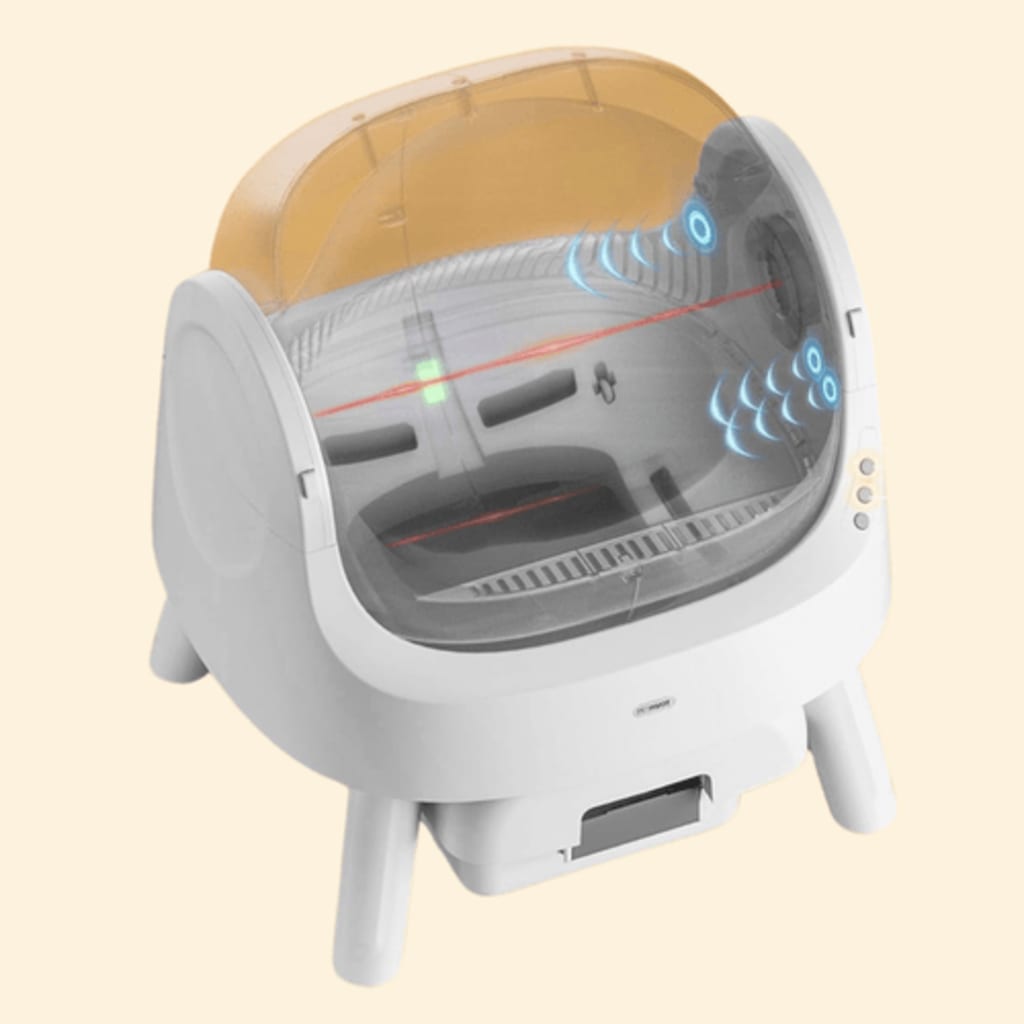 PetPivot Autoscooper  Open-Top Self-Cleaning Cat Litter Box，