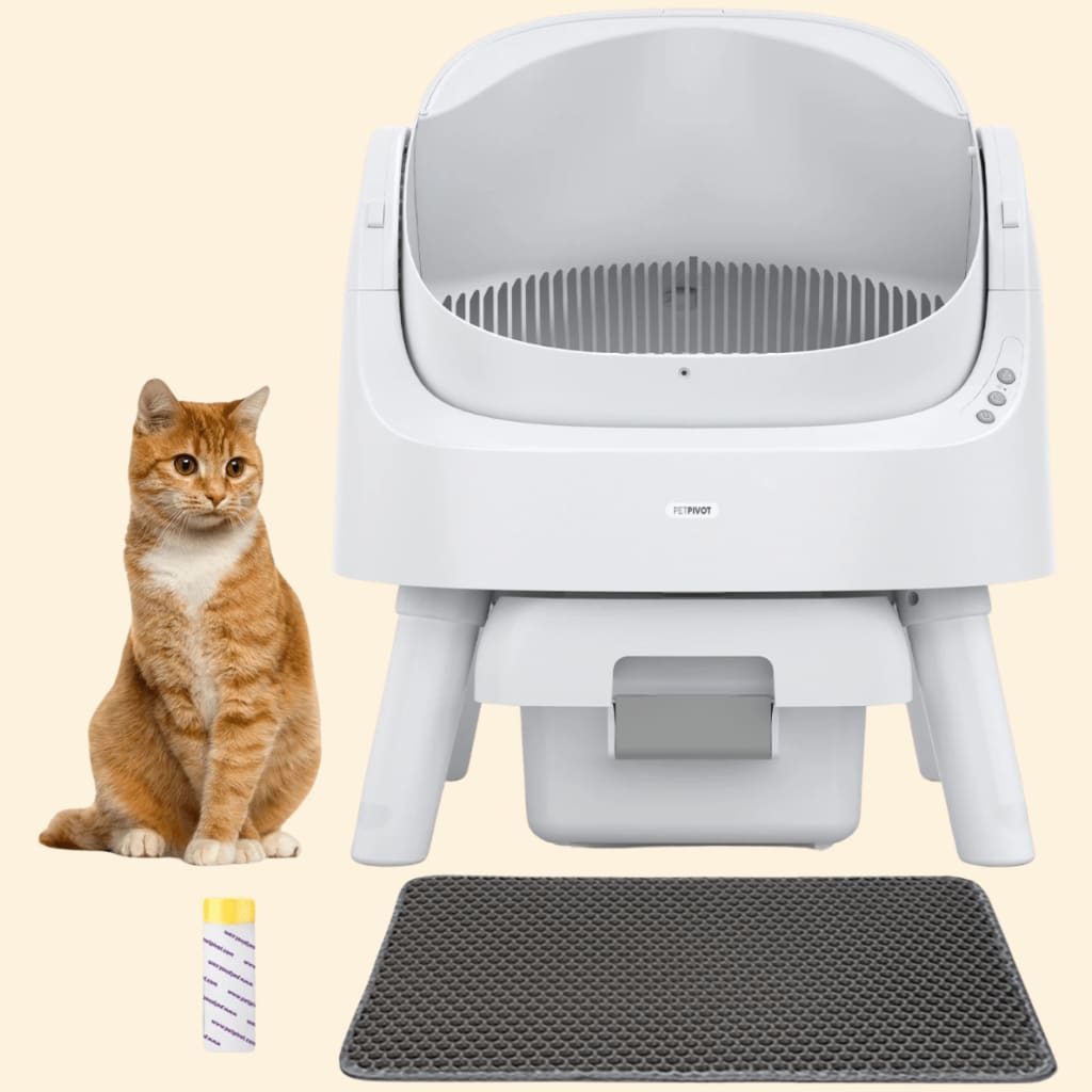 PetPivot Autoscooper  Open-Top Self-Cleaning Cat Litter Box，